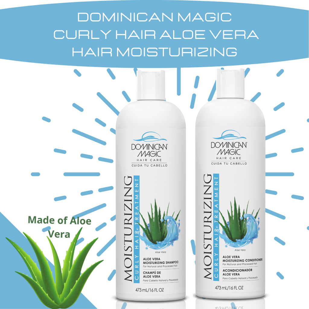 Dominican Magic Curly Hair Aloe Vera  Hair Moisturizing Kit (shampoo and Conditioner) - Dominican magic