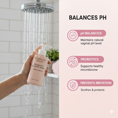 DOMINICAN MAGIC Probiotic Intimate Wash | Natural Collagen | pH Balancing Feminine Wash for Intimate Health & Hygiene | Colágeno Natural - Dominican magic