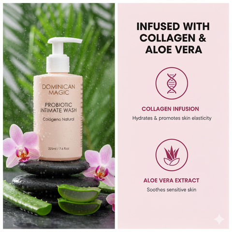 DOMINICAN MAGIC Probiotic Intimate Wash | Natural Collagen | pH Balancing Feminine Wash for Intimate Health & Hygiene | Colágeno Natural - Dominican magic
