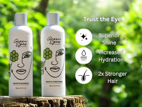 Green Eyes Tea Tree & Baobab Oil Wash Day Bundle, Hydrating Growth Shampoo and Conditioner - Dominican magic