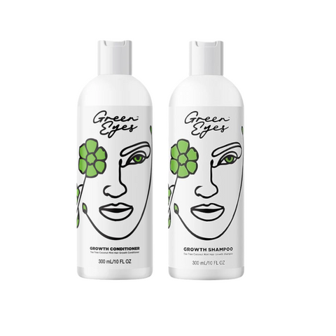 Green Eyes Tea Tree & Baobab Oil Wash Day Bundle, Hydrating Growth Shampoo and Conditioner - Dominican magic