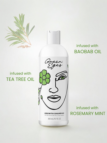 Green Eyes Tea Tree & Baobab Oil Wash Day Bundle, Hydrating Growth Shampoo and Conditioner - Dominican magic