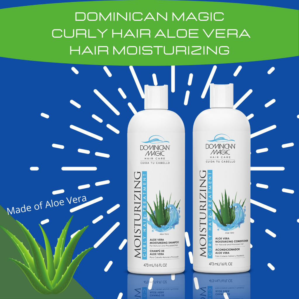 Dominican Magic Curly Hair Aloe Vera  Hair Moisturizing Kit (shampoo and Conditioner) - Dominican magic